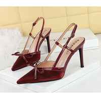 Bow Slim Heels High-End Women's Without Being Tired From Behind The Feet And Tripping Women's Singles Shoes