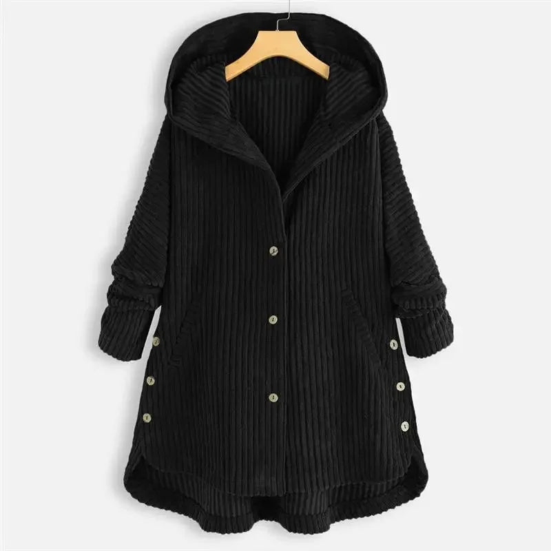 Fashionable Casual Cotton Jacket Women's Coat Hooded Corduroy Women's Clothing Hoodie Sweatshirt - Natalia Home Fashion