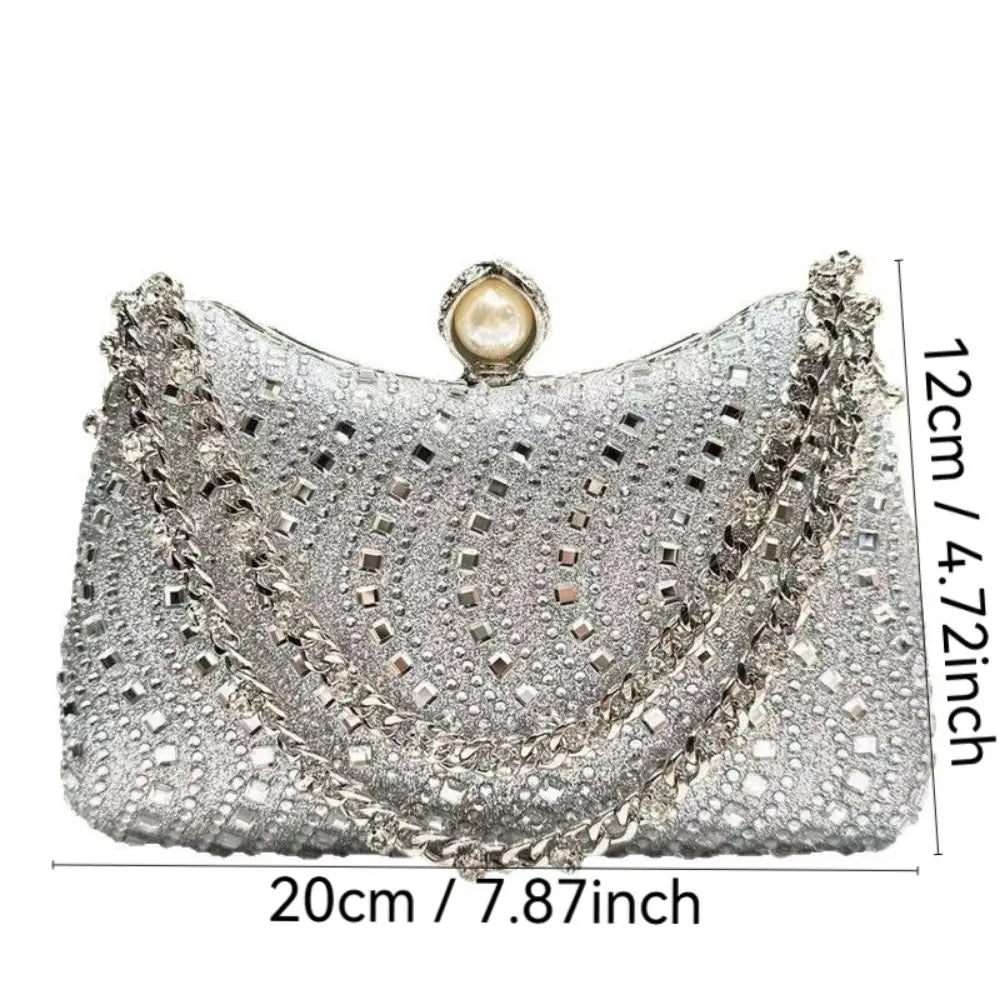 Retro Premium Rhinestone Rhinestone Diamond Inlay Bag Diamond Inlay Evening Bag Sparkling Wedding Party Bag