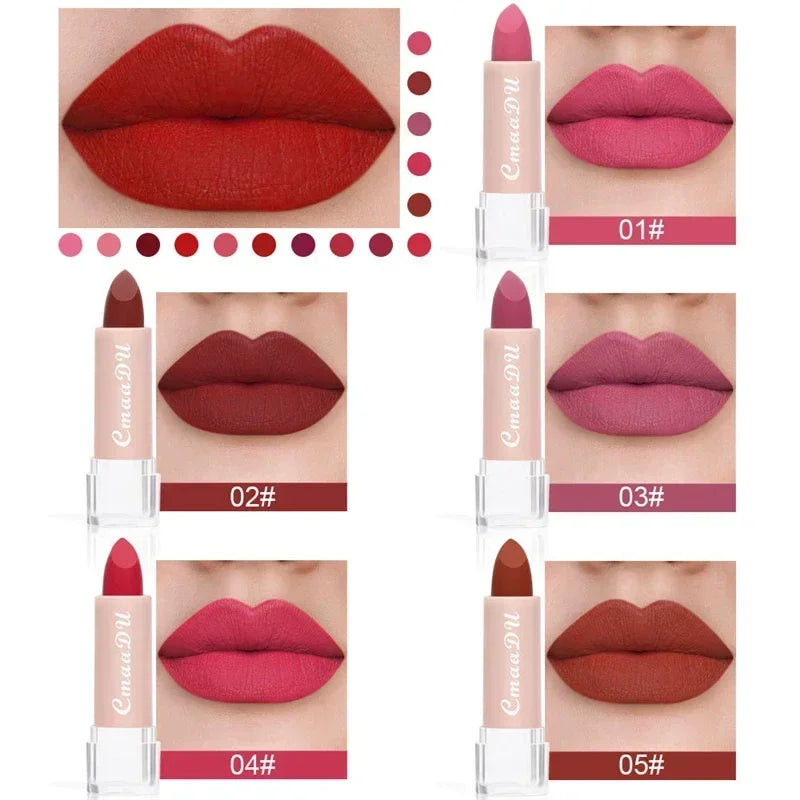 Woman Sexy 15Colors Velvet Matte Lipstick Lip gloss Tint for Lips Long Lasting Waterproof Non-stick Cup Lip Cosmetics Lip Make Up