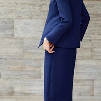 Elegant Professional Suit Dress Two-Piece Set Workwear Beauty Salon Uniform Long Sleeve Formal Outfit Polyester Fiber