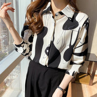 Print Shirts & Blouses for Women Fine Elegant Fashion Chic Chiffon Woman Top