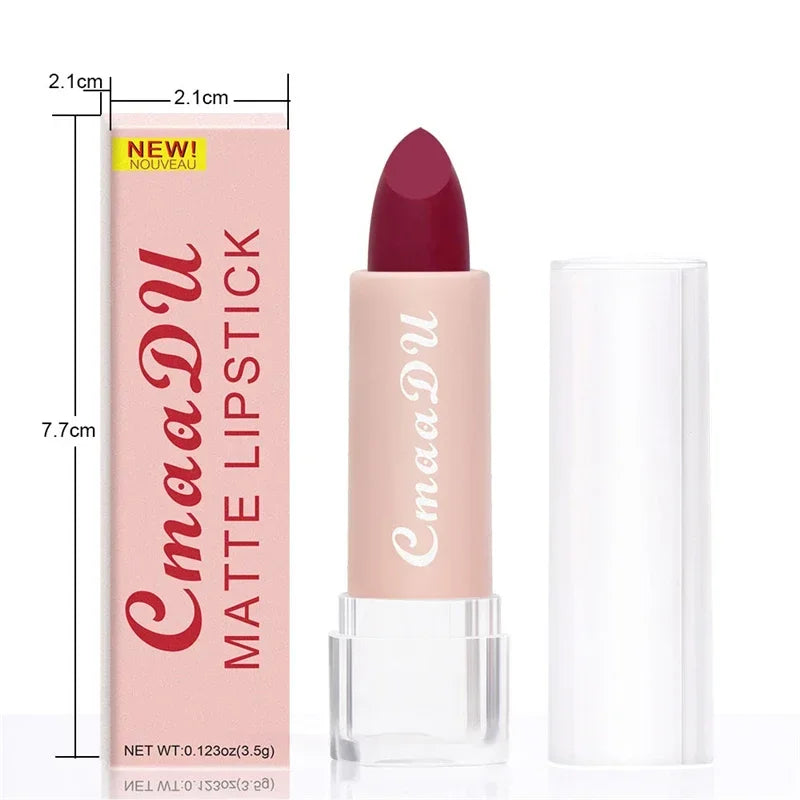 Woman Sexy 15Colors Velvet Matte Lipstick Lip gloss Tint for Lips Long Lasting Waterproof Non-stick Cup Lip Cosmetics Lip Make Up
