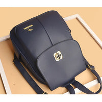Soft Leather Dual-Shoulder Bag Student Backpack Travel Versatile Women's Bag