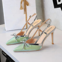 Bow Slim Heels High-End Women's Without Being Tired From Behind The Feet And Tripping Women's Singles Shoes