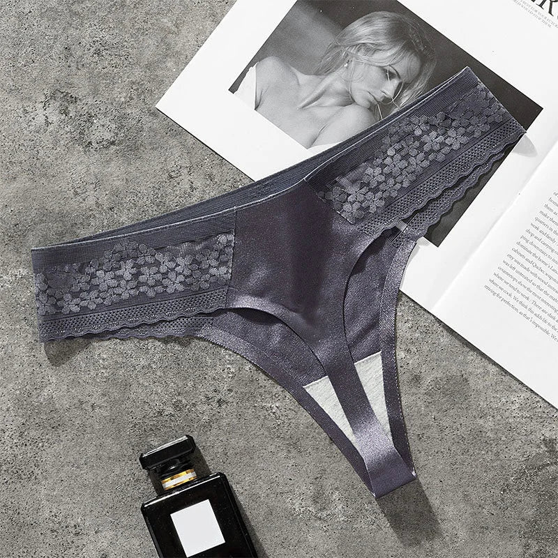 Women ruffles Underwear Invisible Seamless T Panties G-String Female Sexy Thongs Intimates Lingerie Ladies Briefs