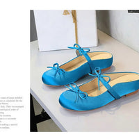 Ladies Slippers Bowknot Silks Satins Women Shoes Round Head Women Sandals Summer Shoes Women Slippers