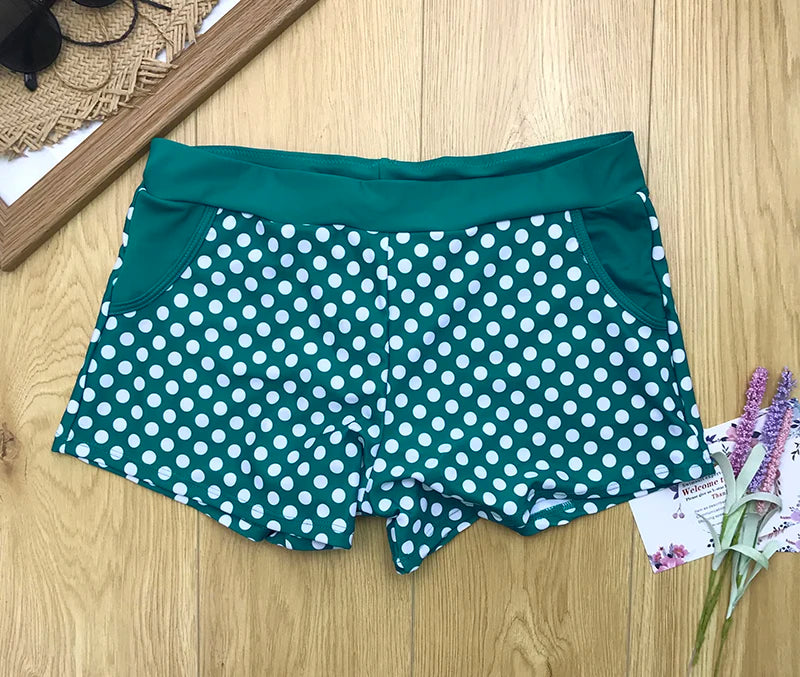 Women Dots Tankini Plus Size Swimwear Push Up Two Piece Swimsuit with Shorts High Waist Bathing Suit 2XL Polka Print Beachwear