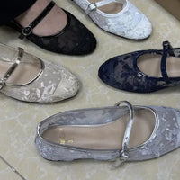 Ultra Soft Lace Breathable Flat Bottom Women's Shoes Quality Women's Casual Shoes Low Heel Floral Pattern