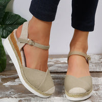 Women Closed Toe Wedge Sandals Women Buckle Strap Gladiator Shoes Woman Fashion Platform Sandals