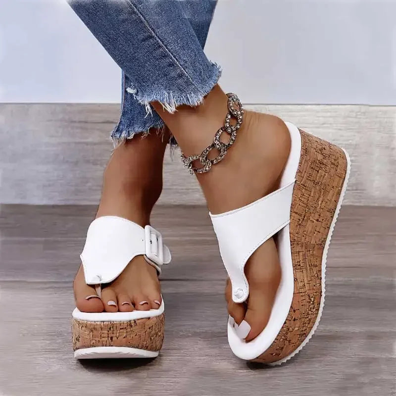 Women's Wedge Platform Sandals Women Summer Shoes Flip Flops Ladies 7.5cm Thick Bottom Casual Slippers Shoe - Natalia Home Fashion