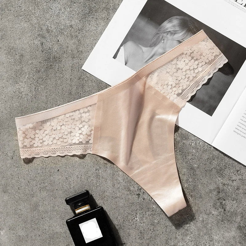 Women ruffles Underwear Invisible Seamless T Panties G-String Female Sexy Thongs Intimates Lingerie Ladies Briefs
