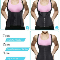 Waist Trainer Tank Top For Women Zipper Body Shaper Tummy Control Sleeveless Top, Women's Activewear Body Shaping Underwear
