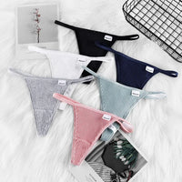 Sexy Thongs for Women Cotton Panties Low Waisted Seamless Threaded Underwear Large Size Fashionable Solid Colors Lingerie
