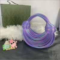 Fashionable Hand-Knitted Noodle Bag Women's Shoulder Bag Urban Minimalist Style Dumpling Bag Versatile Knot Design PU Material
