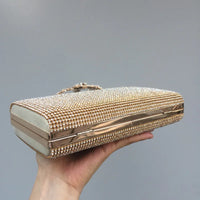 Diamond Encrusted Dinner Bag And Clutch, Square Hard Box Fully Lined With Diamonds.