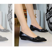 Pointed End Low Heeled Shoes Women Wedges Bowknot Low Heels Pumps Elegant Banquet Shoe Kitten Heels Ladies Shoes