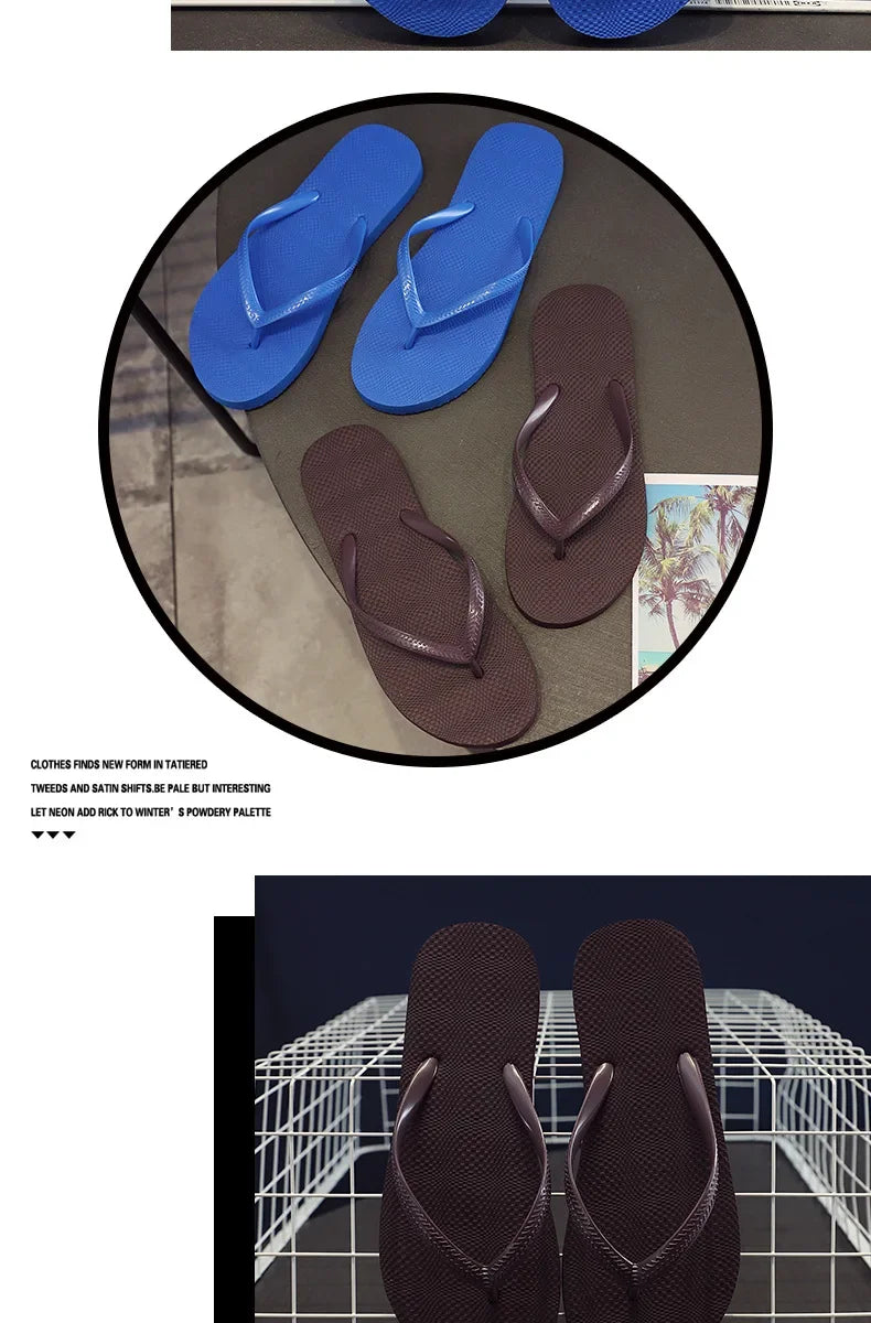 Solid Color Non-slip Leisure Couple Slippers Women Summer Beach Slippers Outdoor Women Flip Flops Breathable Beach Sandals Women