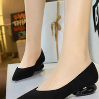 Retro Pointed Toe Suede Low Heel Shoes Shallow Mouth Hollow Heel Pedicure Shoe Daily Versatile Temperament Women's Shoes