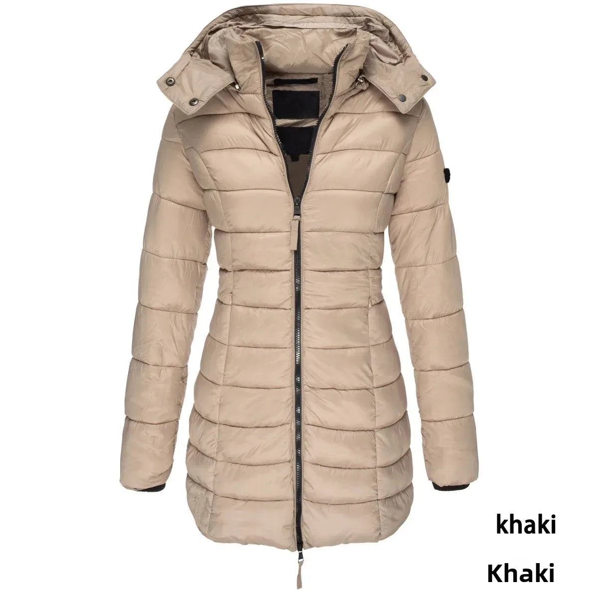 Women's Winter Cotton Jacket Slim Fit down Cotton Coat Warm Outerwear Long Sleeve Fashionable Middle Length - Natalia Home Fashion