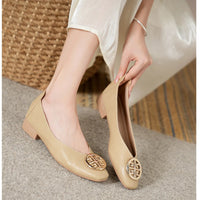 Shoes for Women Retro Ladies Flats Slip on Shoes Loafers Square Toe Shallow Mouth Women Casual Footwear Lightweight