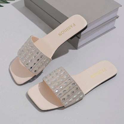 Fashion Casual Versatile Flat Slippers Beach Low Heel Trendy Women Sandals Fashion Women Shoes Slides Women Natalia Home Fashion    Natalia Home Fashion