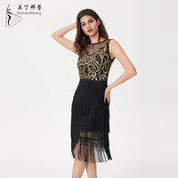 Tassel Women Dress 1920s Elegant Black Party Dance Dress with Sleeveless  Female Clothing Vestido Vintage Evening Party Dress Natalia Home Fashion    Natalia Home Fashion