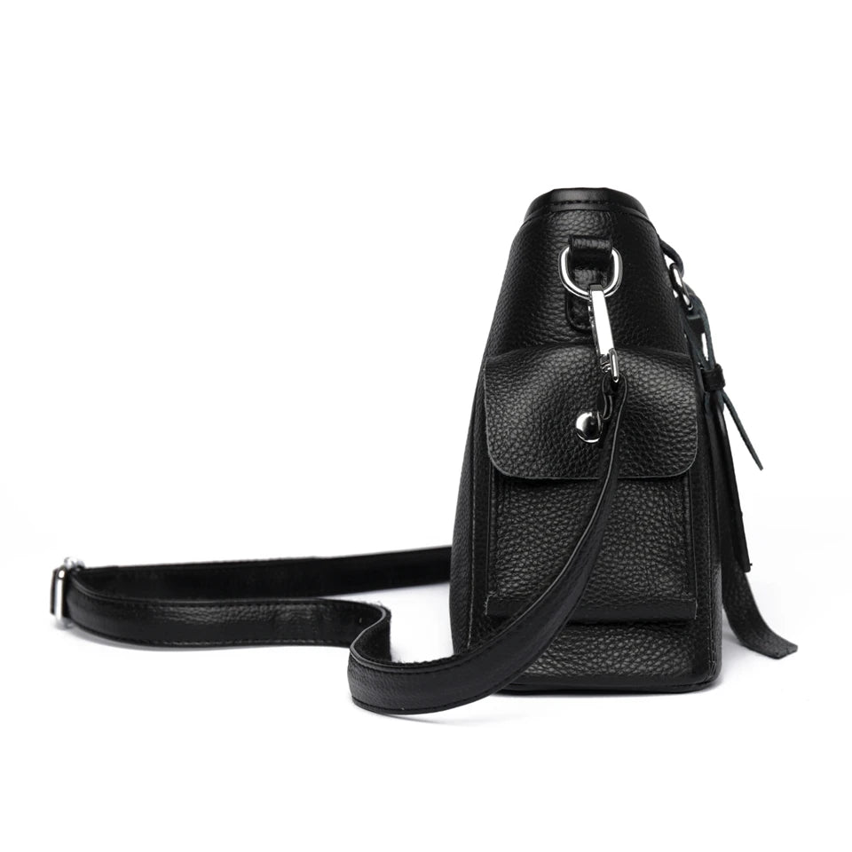 Soft Genuine Leather Crossbody Bag Women Fashion Shoulder Bag Large Capacity Handbag and Purse Ladies Cow hide Messenger Bag