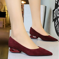 Retro Pointed Toe Suede Low Heel Shoes Shallow Mouth Hollow Heel Pedicure Shoe Daily Versatile Temperament Women's Shoes