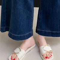 Soft Sole Flat Sandals for Women Outdoor Trendy Strappy Flip Flops Summer Beach Non-Slip Casual Shoes