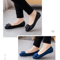 Jelly Flat Shoes Lady Waterproof Bow Tie Flats Cute Sweet Shoes Women Fashion Comfortable Soft