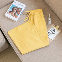 Casual Baggy Wide Leg Trousers Women Summer Thin Comfy Breathable Ankle Length Pants Vintage Loose Cotton Linen Straight Pants