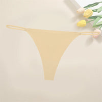 Ice Silk Women Seamless Thongs Sexy Low Waist Bikini Panties Female Traceless Underpants Ladies Solid Color T-back