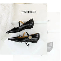 Spring Women's Shoes Classic Style Fashion Pointed Toe Daily Commuter Women's Mary Jane Party Ladies Shoes
