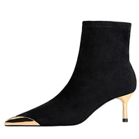 High Heels Women Ankle Boots Sexy Pointed Toe Leather Shoes Women Party Boots Dress  Chelsea Boots