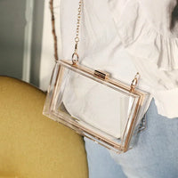 Acrylic Transparent Women Clutch Bag Chain Luxury Brand Women Evening Bags Handbag Chain Shoulder Bag
