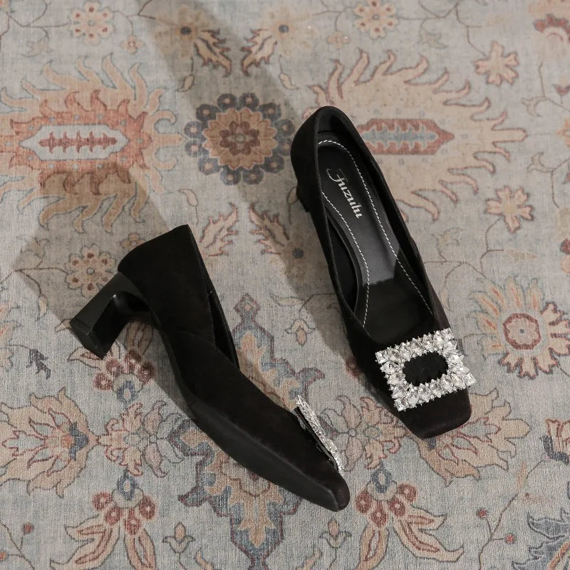 Women's High Heels Dress Shoes Trendy Fashion Elegant High Quality Formal Office Work Shoes Pumps Heeled Sandals for Women