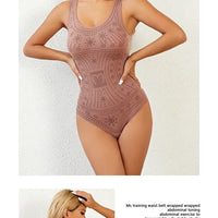 Seamless bodysuit printed plus size tummy control shapewear flat belly slimming full body shaper corset underwear women tank top