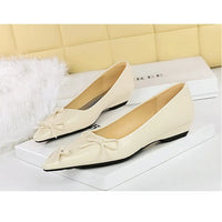 Pointed End Low Heeled Shoes Women Wedges Bowknot Low Heels Pumps Elegant Banquet Shoe Kitten Heels Ladies Shoes
