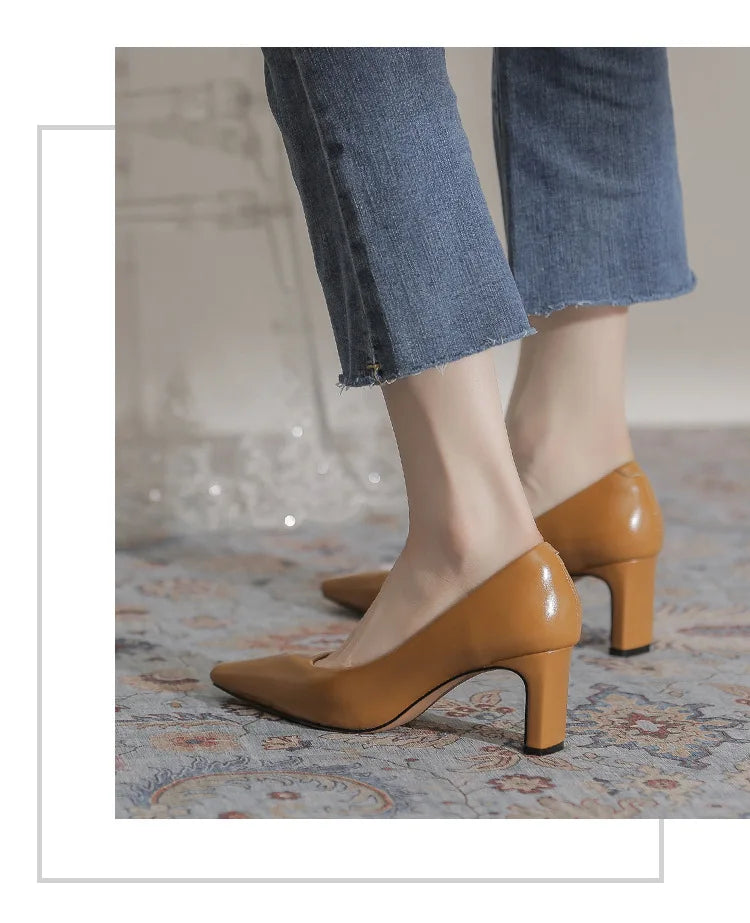 Fashion Patent Leather Women's Pumps Square Toe Stripper Elegant Party Vintage Spring Ladies Shoes