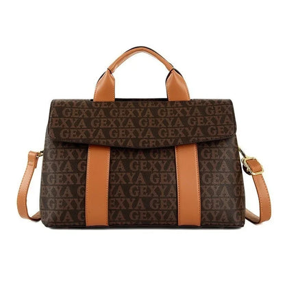 Large Capacity Ladies Handbag Fashion Woven Pattern Shoulder Bag Vintage Style Polyester Lining Soft PU Leather Material Commuter Bag