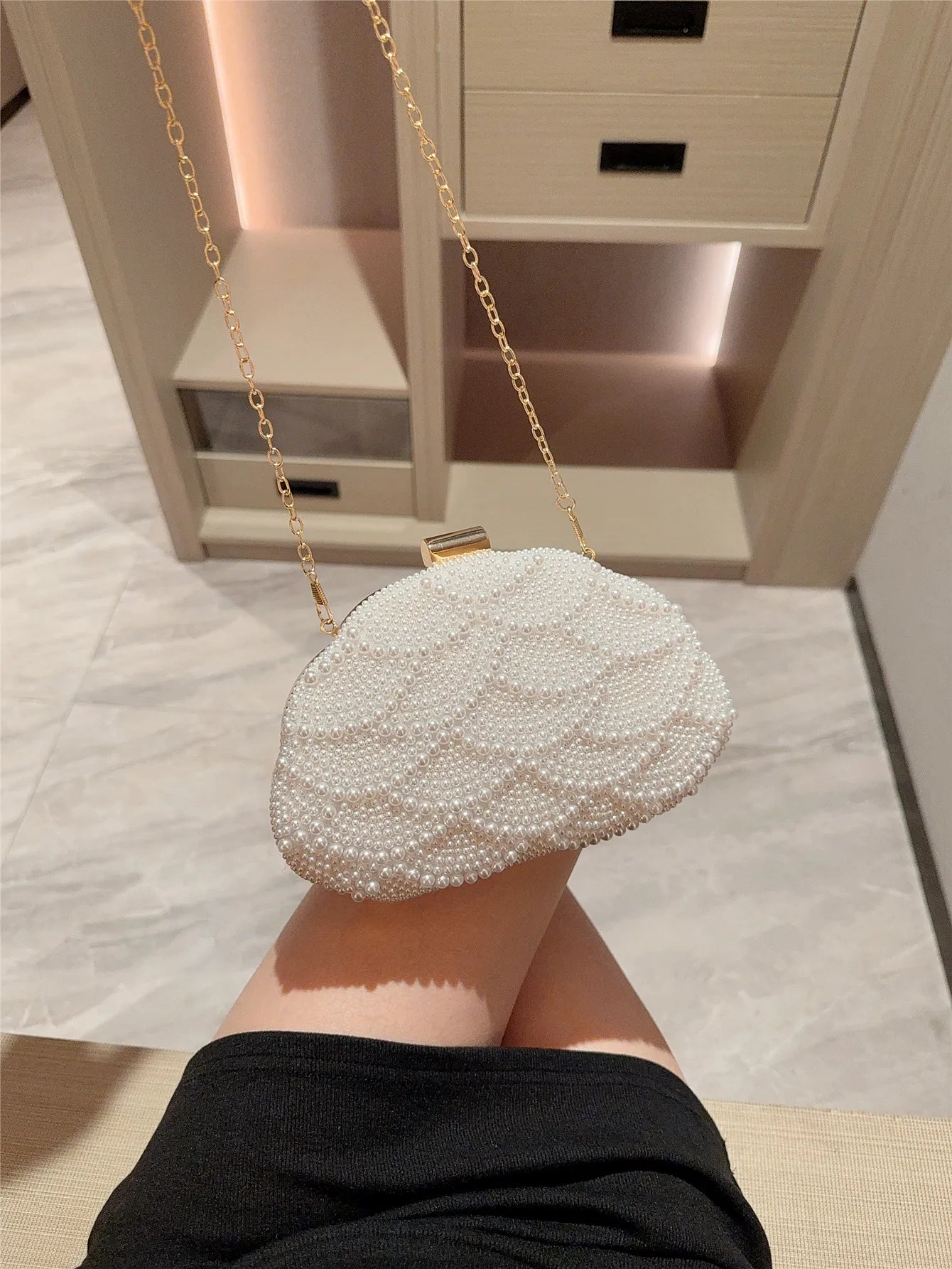 Elegant Pearl Dinner Bag with Dress Evening Bag Formal Party Bag Prom Bag Clutch Bag Chain Bag