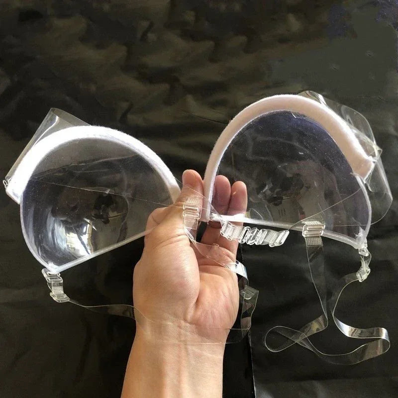 Sexy Transparent Push Up Bra Reusable TPU Ultra-thin Clear Straps Invisible Underwear Backless Bralette Top Lingerie