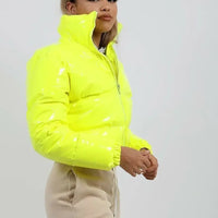 Winter Jacket Women Oversized Puffy Shiny Bubble Coat Solid Cotton Padded Coat Warm Waterproof Parka Female Outerwear - Natalia Home Fashion