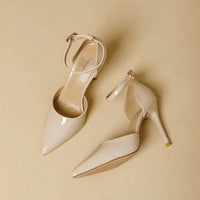 Pointy Toe Elegant Women Shoes Stilettos Office Sandals For Ladies Cover Heel Ankle Strap Sandals