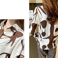 Print Shirts & Blouses for Women Fine Elegant Fashion Chic Chiffon Woman Top