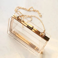 Acrylic Transparent Women Clutch Bag Chain Luxury Brand Women Evening Bags Handbag Chain Shoulder Bag