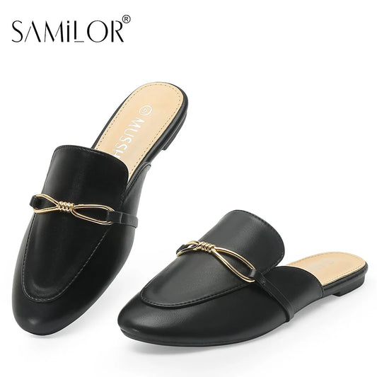 Fashion Pointed Toe Half Slippers Women Flat Shoes Ladies Slides Outside Mules Designer Sandals Summer Sandal