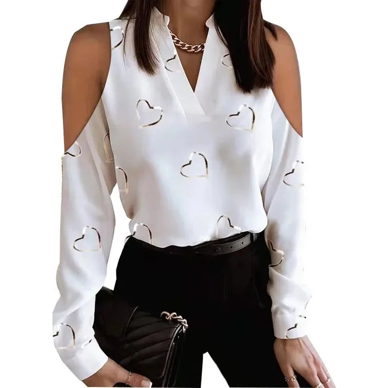 Long Sleeve Lace-up Shirt Women's Fashion Trendy Floral Print Loose Fit Semi formal Blouse
