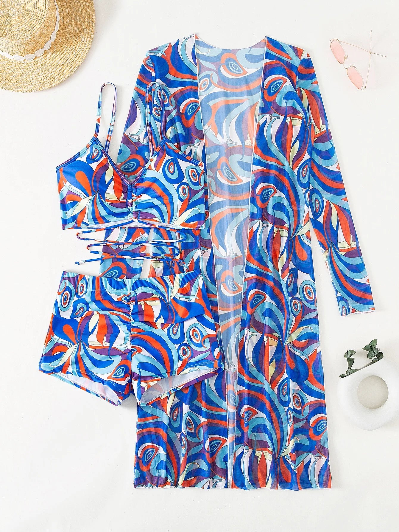 Sexy Print Bikini Women High Waist Swimsuit Cover Up Swimwear Female Lady Bathing Suit Swimming Summer Beachwear